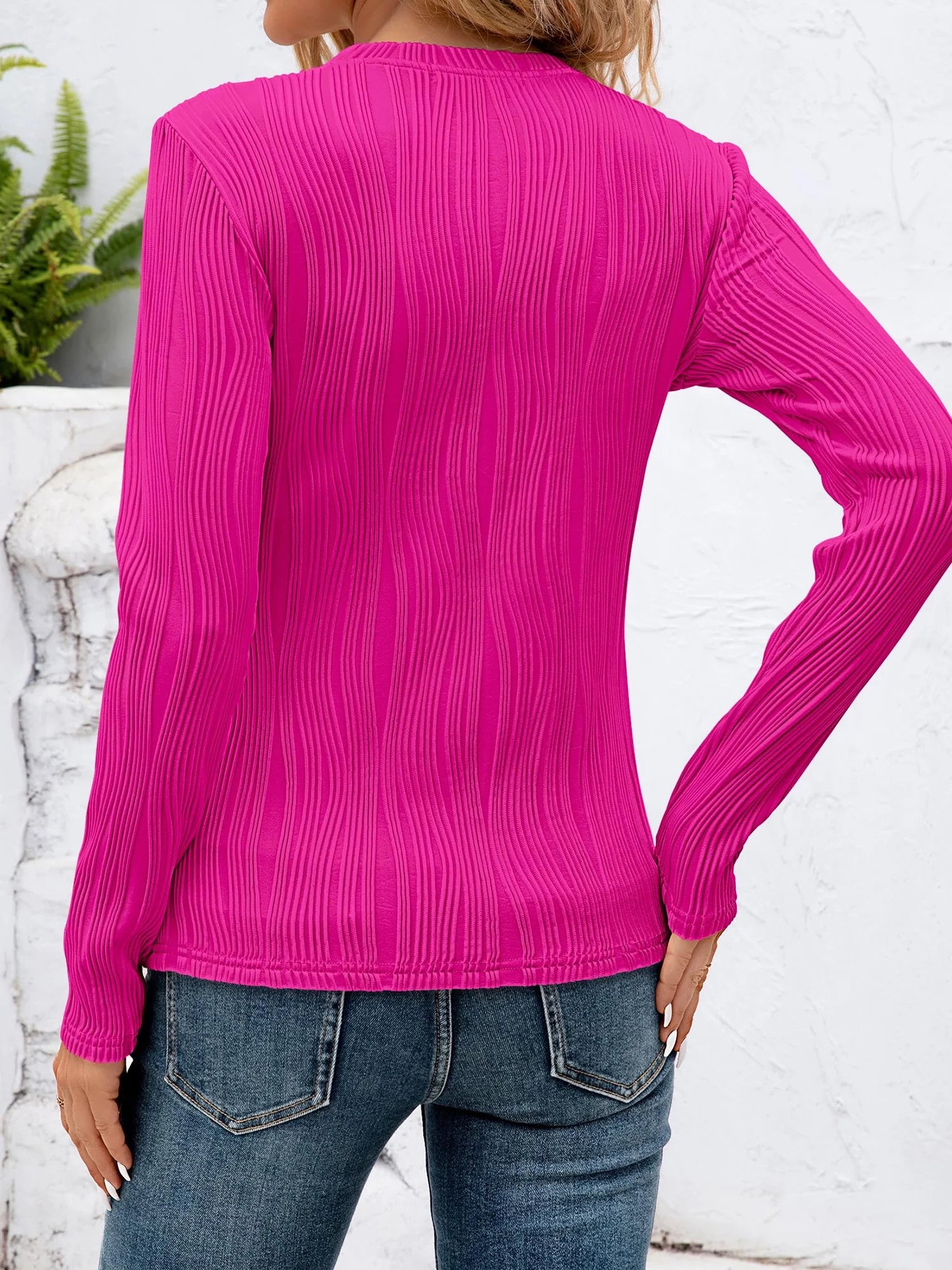 Textured Blouses for Women Crewneck Dressy Womens Tops Casual Long Sleeve Fall Shirts